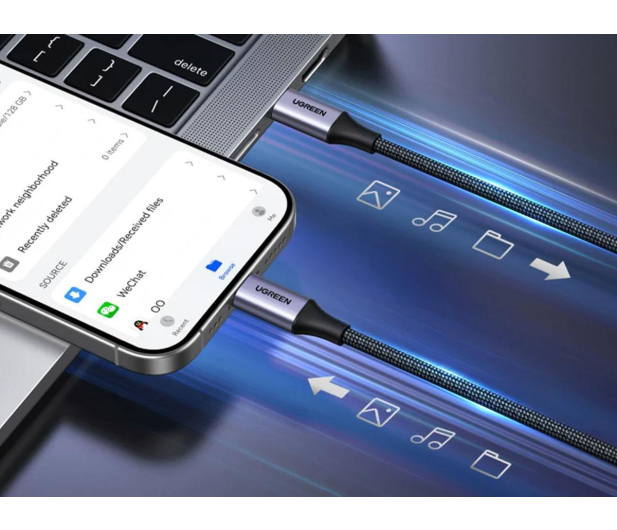UGREEN Kabel 2w1 USB-C do 2x USB-C L533 140W 480 Mbps 2m - 1489026 - zdjęcie 5